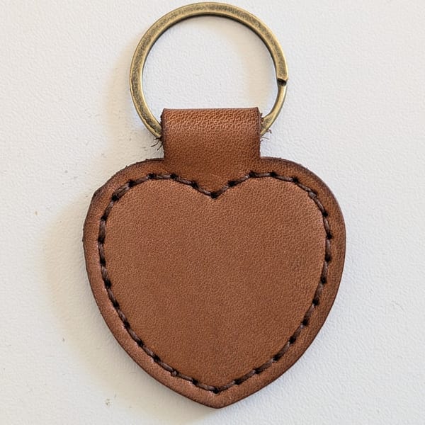 porte clé cuir coeur